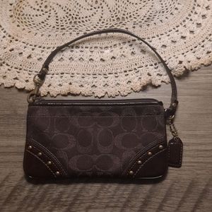 Coach Brown Wristlet Clutch
